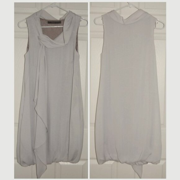 NWOT Zara Basic Dress with Side Pockets, Light Gray, Women Size S - Picture 1 of 4